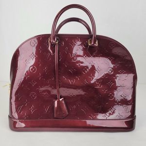 Louis Vuitton Alma Burgundy Monogram Patent Leather Bowling Bag M20